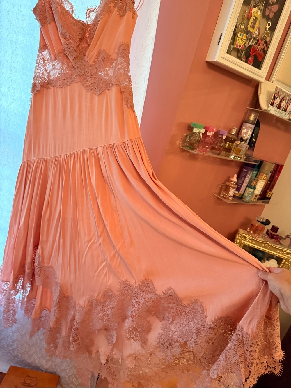 Anthropologie BHLDN Evelyn Lace V-neck High-low Midi Dress - Picture 5 of 8